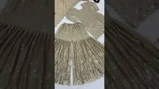 pure chinnon silk sharara suit with real mirror handwork and heavy embroidery #embrodering #design