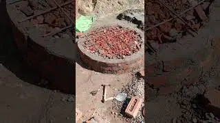 CIRCULAR WATER TANK BASE BRICKWORK @ConstructionExpe8t #construction #constructionindustry #shorts