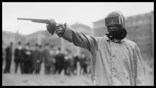 Duelling with wax bullets, 1909