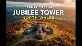 Aerial Circular Flight Around Jubilee Tower, Moel Famau | North Wales Drone Footage