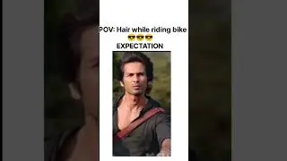 Hair while riding bike 😎😎😩😩expectation😎 vs reality😩 #shots
