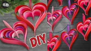❤️ Easy DIY Paper Hearts Valentine's Day Craft Idea Paper Heart Hangings/Garland Wall Decoration |