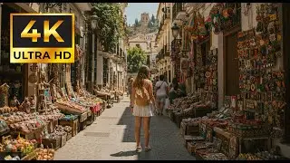 Granada 4K Espa&ntilde;a, caminando por la calle. Street walking Spain