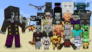 Armored Vindicator (Minecraft Dungeons) vs Every mob in Minecraft - Armored Vindicator vs All mobs