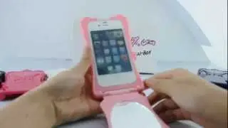 Retro Detachable Hard Cover Case w/ Mirror for iPhone 4S/4 Pink