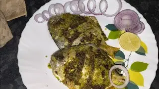 Hirva masala bharlele Paplet Fry #stuffed pomfret fry recipe#food 