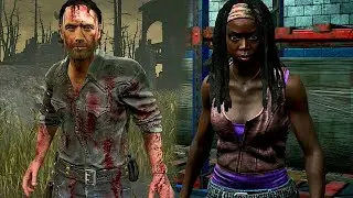 Dead by Daylight x Walking Dead: Rick & Michonne Adept Builds (No Commentary)