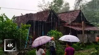 JALAN HUJAN DERAS DI DESA YANG INDAH, MELEPAS LELAH DAN TIDUR SEKETIKA, ASMR INDONESIA