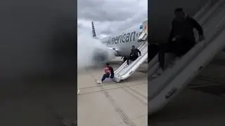 Plane Lands & Smoke Starts Rising! 😱 Passengers Rush to Escape!&rdquo;#airplane #emergency #uk #shorts
