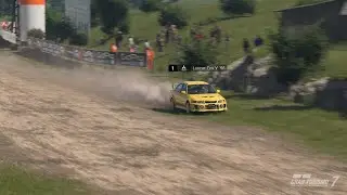 Gran Turismo 7.  Mitsubishi Lancer Evo V GSR '98 B-5 license test.