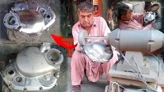 Polishing Bike Engine Parts|How To Polish Motorcycle Engine Cover & Parts|Engine Cover Restoration