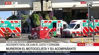 🔴 AHORA🔴 TRÁGICO ACCIDENTE EN AV. CÓRDOBA Y JUAN B. JUSTO: CHOCARON UNA MOTO Y UN COLECTIVO