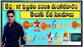 🚨TUESDAY Movies Schedule🚨| 17 FEBRUARY 2026 TV Movies Schedule | MANGALAVARAM Movies Schedule Telugu