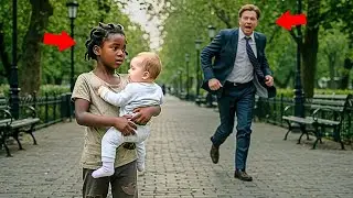A MENINA NEGRA PEDIU PARA SEGURAR O BEB&Ecirc; BRANCO PARA OLHAR, DE REPENTE...