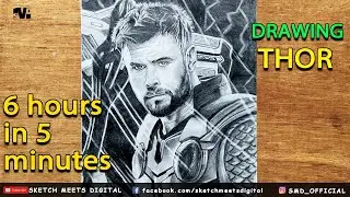 Drawing thor (Chris Hemsworth) with storm breaker easy |step by step tutorial | @bunchOFarts