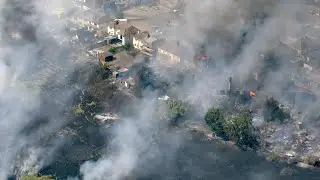 Footage shows Greater London fire devastation amid heatwave