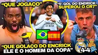 ESPANHÓIS CHOCADOS COM GOLAÇO DO ENDRICK NO REAL MADRID 4x4 REAL SOCIEDAD