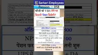 Pension calculation in NPS, UPS and OPS in case of VRS