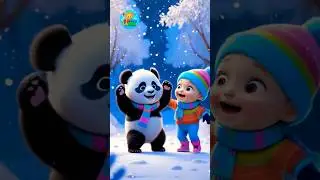 Cute Panda and Baby Dance in Snow | Winter Fun Cartoon for Kids | 3D Animation