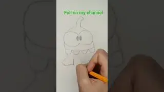 How to draw a cute Om Nom!! Character from Om Nom!!! It's so cute #fypシ #drawing #omnom #omnomshorts
