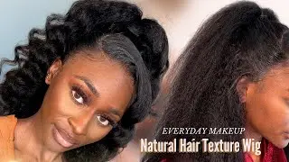 The Most NATURAL TEXTURE WIG | Affordable Kinky Straight Wig + Everyday Makeup FT BeautyForever Hair