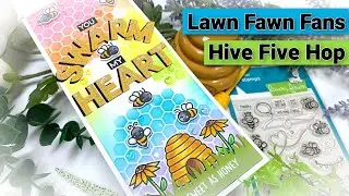 Swarm My Heart Slimline Card with Lawn Fawns Hive Five Kit - it's a Lawn Fawn Fans HOP!
