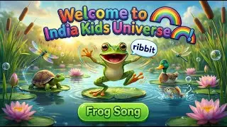 Frog Song for Kids | Hop Hop Frog | Fun Animal Learning Song | 🌈 India Kids Universe