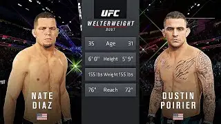 Nate Diaz Vs. Dustin Poirier : UFC 4 Gameplay (Legendary Difficulty) (AI Vs AI) (PS4)