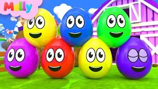 Learning Colors and Numbers Songs | Colorful Eggs on the Farm | Melly Nursery Rhymes & Kids Songs