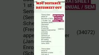 MDU DISTANCE DATESHEET NOTICE I Annual / Semester Datesheet I MDU Rohtak #datesheet #mdu #mdurohtak