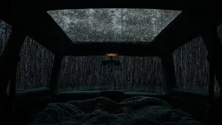 Gentle Rain & Thunder Sounds on Cozy Car ⛈️ Deep Sleep White Noise, Calm Night & Stress Relief, ASMR
