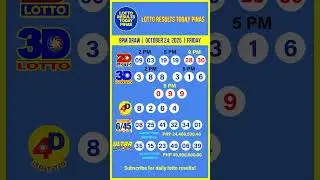 PCSO 2D 3D 4D 6/45 6/58 Lotto Results Today 9PM Draw of October 24, 2025 #lottoresulttoday