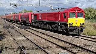 66007 at Acton bridge with horns working Warrington to TUNSTEAD 