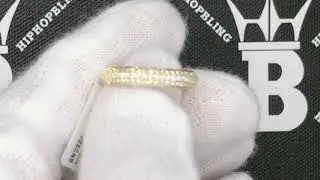 Domed Eternity Band .33cttw Diamond 10K Yellow Gold Iced Out Ring | Hip Hop Bling Jewelry