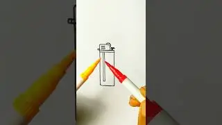 how to draw satisfying  gas lighter easy #easydraw # #art #painting #gaslighter #shortvideo