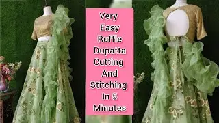 ruffle dupatta at home cutting and stitching  / beautiful dupatta style