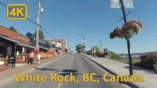 Driving in Downtown White Rock, British Columbia, Canada - 4K60fps