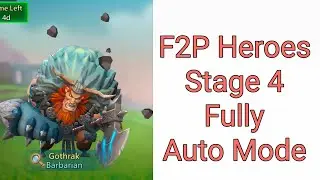 Lords Mobile Limited Challenge : Barbaric Journey Gothrak Barbarian Stage 4 Fully Auto Mode F2P Hero