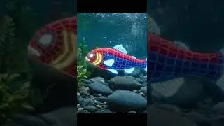 Spiderman Dives Into River and Transforms Into Glowing Fish #GlowingSpiderman #MagicalNature #Vibes