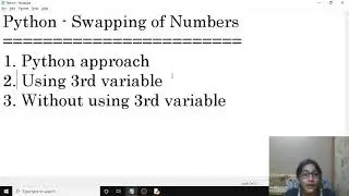 Python - Swapping of Numbers