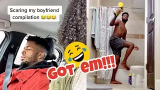 Scaring my boyfriend compilation 😈 #shorts