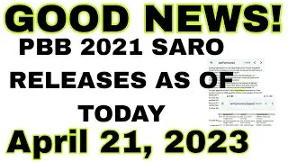 PBB 2021 SARO releases update as of today April 21, 2023.