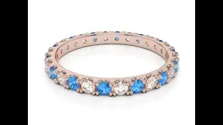 AGnSons RGold Blue Topaz Eternity Ring 1120