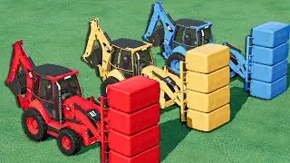 Work With Colors - EXCAVATORS on BALING LOADING ! Farming Simulator 22