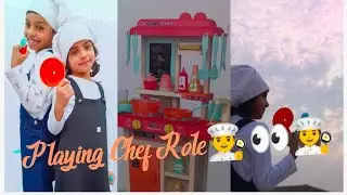 kitchen Set 🤗Playing Chef Role☃️👀 #littleexplorers  #kitchensetunboxing #trending...
