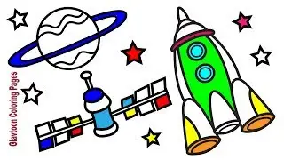 Space for Kids Drawing, How to Draw Planets and Stars in Solar System,  Videos for Kids