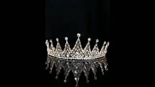 Lovely Shop Corona Real/Tiara Dorada Cristales Negros. Princesa