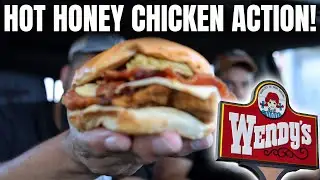 Eating Wendy's Hot Honey Chicken Sandwich