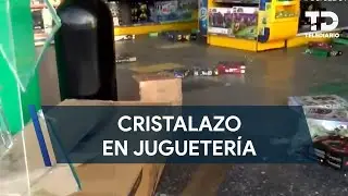 Reportan cristalazo a juguetería en el boulevard 5 de Mayo en Puebla