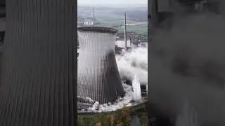 Nuclear plant towers collapse during demolition